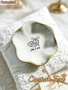 Customized Name Ring Tray, Personalized Ring Dish, Customized Jewelry Tray, Wedding Ring Holder, Engagement Gift For Her, Wedding Gift, Bridesmaid Gift, Bridal Shower Gift, Back To School Gift, Home Decor, Keepsake, Closet Storage, Birthday Gift - Multicolor - View 3
