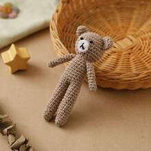 Handmade Knitted Bear Rattle, Baby Hand Rattle, Grasping Toy, Built-In Bell, 3D Cute Design, Rich Details, Attract Baby's Attention, Develop Baby's Hearing, Perfect Birthday Memorial Gift, Halloween Gift, Christmas Gift For Baby - Multicolor - View 4
