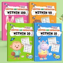 Children's Math Practice Workbook, 64 Pages (Addition And Subtraction Within 10/20/50/100), Suitable For Home Education And Kindergarten Activities, Includes Reading And Math Exercises, Home Learning Resource, Suitable For Classroom Learning, Back To School/School Season/Christmas/Halloween Gifts, Office Essential Practice Workbook, Children's Number Cognition Education Book, Children's Fun Educational Stationery, Children's Educational Stationery, Learning Supplies For Boys And Girls. - Multicolor - View 3