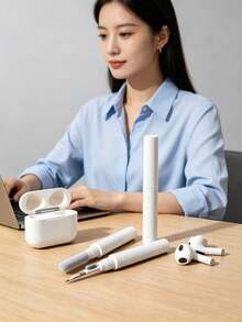1pc 3-In-1 Wireless Earphone Cleaning Kit - Extremely Effective, Perfectly Compatible With Apple Bluetooth Earphones And Apple Noise Cancelling Bluetooth Earphones, Suitable For Kitchen, Bathroom, Home And Various Daily Cleaning Needs, Multi-Functional Earphone Cleaning Kit, 3-In-1 Multi-Functional Cleaning Tool Set With Soft Bristle Brush... Suitable For Wireless Earphones, Wired Earphones, Charging Cases, Computers, Keyboards And More Devices - Multicolor - View 5