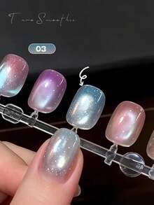 10ml Esmalte de uñas de gel ojo de gato Aurora Milkshake de verano popular y soñador 2026 nuevo efecto hielo transparente blanqueador sexy con cuentas de vidrio para arte de uñas - Multicolor - Ver 6