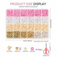 1 Set Macaron Color Soft Clay 24-Grid Flat Beads Decor DIY Necklace Bracelet Earring Hair Accessory Jewelry Making Casual Versatile Beading DIY Material Kit | Includes 1 Round Bead + Scissors - Multicolor - View 2