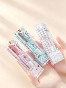 2/4pcs Strawberry Chocolate Scented Pen Set: 0.5mm Retractable Ballpoint Pens, Includes 1 Scented Pen And 1 Erasable Pen, Quick-Drying Black Ink, Suitable For Writing, Ergonomic Grip, Ideal For Study, Exams And Office Use - A - View 1