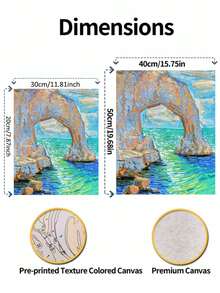 DIY Digital Oil Painting Acrylic Kit For Adults, Handmade Numbered Painting, Seaside Scenery Canvas Design, Room Decor Wall Art, Beginner Painting, Perfect Gift For Friends - Frameless - View 4