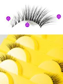10 Pairs Fish Tail Style False Eyelashes, Gradient Lengthening Design For Eye Tails, Softly Elongating Eyes For A Fresh And Natural Look - View 5