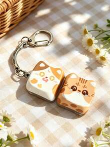1Pc Kawaii Cat Keyboard Keycap Fidget Keychain, Portable Stress Relief Clicker Backpack Pendant Accessory - Multicolor - View 15