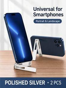 1 buah/2 buah Dudukan Ponsel Lipat Mini Paduan Aluminium, Dudukan Ponsel Meja Portabel, Dudukan Penyangga Sudut yang Dapat Diatur, Aksesori Dudukan Smartphone Ringkas untuk Perjalanan dan Kantor - MultiWarna - View 12