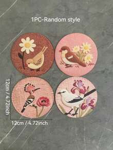 1/4PCS New Style Coffee Table Placemats, Faux Woven Print Heat-Insulated Coasters, Round Coffee Cup Coasters, Creative Tea Mats, Round Placemats, Washable Heat-Resistant Anti-Scald Anti-Slip Table Mats For Home Dining. 3 Sizes Available: 12*12cm 17*17cm 22*22cm - Multicolor - View 11