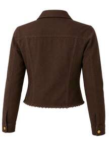 Women Denim Jackets & Coats - Coffee Jacket - View 3