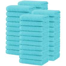 Washcloth Set 40 Packs – Soft, Absorbent Face Towels For Bathroom & Gym, Hand, Beauty, Spa, And Home Hair Care Use – Reusable, Durable & Machine Washable Wash Cloths - Multi-Color, 10x10 Inches - Blue - View 1