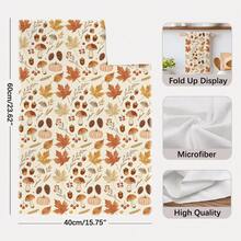 2PCS Kitchen Towels Watercolor Autumn Maple Leaf Pumpkin Mushroom Pattern Printed 40*60cm Watercolor Style Rectangular Microfiber Kitchen Towels, Dish Cloths, Tablecloths, Hand Towels, Kitchen Decor, Home Decor, Housewarming Gifts For Neighbors, Perfect For Kitchen And Bathroom Use, Suitable For Housewives And Family Gatherings, For Money, Household Essential - Multicolor - View 3
