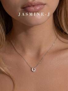 1pc S925 Sterling Silver Mini Hollow Round Pendant Necklace, 14K Gold Plated Hypoallergenic, Minimalist Elegant, Delicate And Exquisite, Women's Gold Necklace, Suitable For Daily Wear, Perfect As A Gift - Multicolor - View 2