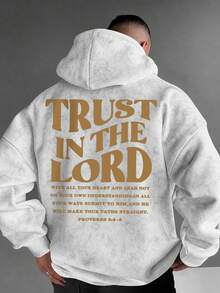 Off-White 水洗紮染連帽衛衣，背面大印花「TRUST IN THE LORD」，寬鬆版型，袋鼠口袋，抽繩帽兜，男士運動衫 - 白色 - 查看 2