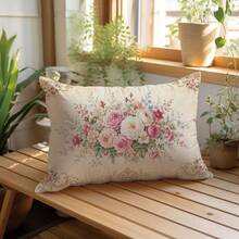 1 Stück Vintage Französische Rose Blumen Kissenbezug, einseitig bedrucktes Pfirsichhaut-Samtmaterial, 30*50/40*60CM Kissenbezug geeignet für moderne minimalistische Sofa Wohnzimmer Dekoration, Party Dekoration, Geschenk - Verschiedenfarbig - Übersicht 6