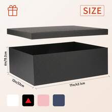 A Large Gift Box 17x13x6 Inches,Black Boxes For Presents,Birthday,Valentine's Day,Mother's Day,Christmas,Anniversary. - Black - View 3