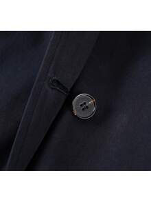 American Style Stand Collar Single-Breasted Button Coat Jacket, College Vacation Daily Spring Autumn Casual Travel - Navy Blue - View 5