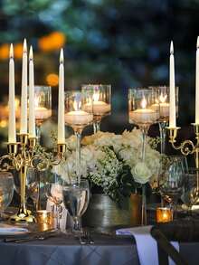 White Taper Candles10 Pcs - Straight 8.27/6.69/6.3 Inch Unscented Dinner And Table Candles - Slow Burning, Smokeless Long Candlesticks, 6-7 Hour Burn Time Each - Multiple Styles - View 4