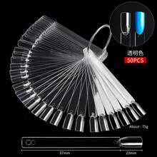 10pcs Nail Art Practice Fake Nails, Transparent Nail Color Sticks With Rings, Fan-Shaped Pointed Nail Tips, Fake Nail Sample Sticks, Nail Art Practice Color Display, Transparent Board, For Displaying Nail Art Designs - Multicolor - View 6