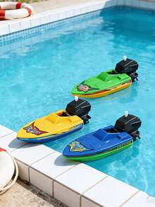 6/3pcs Wind-Up Speed Boat Toys, Wind-Up Speed Boat, Suitable For Pool Party, Water Activities, Can Be Used As Birthday Gift, Summer Party Water Game Prop, Random Color - Speedboat - View 2