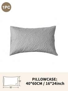 1/2/4pcs Waterproof Quilted Floral Embossed Pillowcase Protector, Soft Polyester Pillowcase With TPU Backing, Breathable Water-Repellent Pillowcase, Machine Washable Easy Care Bedroom Bedding, Standard/Queen/King Size - Grey - View 25