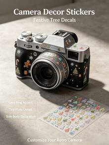 1 Set Aesthetic Stickers, Multi-Color Christmas Tree Pattern, Suitable For Laptop, Christmas Holiday Decoration Graphics, Camera, Instant Camera, Phone Case, Water Cup, Cosmetic Storage Box, Hair Dryer Shell, Metal Decor - K - View 3