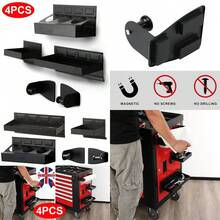 4Pc Magnetic Toolbox Tray Set Tool Box Cabinet Side Shelf Storage Van Workshop - A - View 2