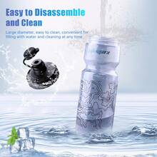 Bicycle Water Bottle Holder And Bottle Combo Set, Squeeze-Style Cycling Water Bottle Holder 720ml Leak-Proof Design Suitable For Mountain And Road Bike Cycling (Black) - Multicolor - View 8