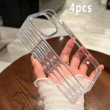 4件組極簡透明大孔手機殼，適用於IP17/17pro/17promax/iPhone11/12/13/14/15/16/16promax，舒適軟殼保護套，兼容IP17promax - 無色 - 查看 6