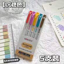 15pcs Double Ended Highlighters 17*14cm Dual Tip Mild Color Highlighter Fluorescent Marker Pen For Coloring Underlining Highlighting Broad And Fine Tips Back To School - Multi-color - View 7