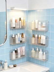 Rak Penyimpanan Gantung Dinding untuk Wastafel Kamar Mandi, Pengatur Perlengkapan Kamar Mandi, Cocok untuk Kamar Mandi, Wastafel, dan Keranjang Pembersih Dapur - MultiWarna - View 1