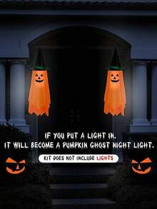 Halloween Hanging Pumpkin Decor - Set Of Hanging Pumpkin And Ghost Decorations, Spooky And Scary Pumpkin Ghost Decor, Suitable For Indoor And Outdoor Hanging Decorations For Garden, Yard, Window, Entrance - View 6