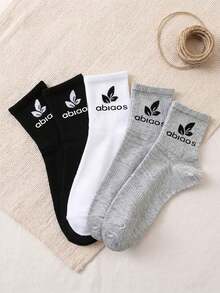 1/6/12 Pairs Men's Striped Letter Solid Color Short Socks, Sweat-Absorbing Breathable Casual Low-Cut Socks, Suitable For Daily Wear, Sports, Back To School Season - Multicolor - View 4