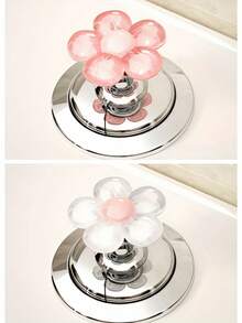 Elegant Floral Toilet Flush Button Nail, Suitable For Bathroom Decoration - Multicolor - View 2