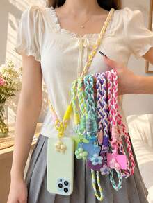 Dopamine Color Ins Style Cloud & Star Phone Lanyard Wrist Strap, Suitable For Phone/Camera, Multi-Functional Keychain Bag Pendant - Multicolor - View 2