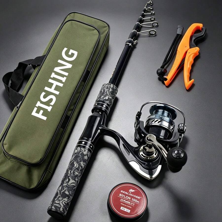 SEACHASER Ultralight Telescopic Fishing Rod And Reel Combo, Portable Lure Fishing Kit With Carry Bag For Freshwater Fishing,Panfish Rod,Trout Rod