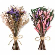 1Bunch Purple White Large Artificial Flower Bouquets Lavender Baby Breath Forget Me Not Boho Wedding DIY Home Decor Preserved Floral Arrangement Gifts - Purple, Pink - View 1