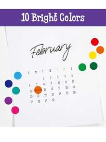 (10pcs) Colorful Round 8 Colors Label Stickers Dot Self-Adhesive Round Stickers - Large Round Sticker - View 11