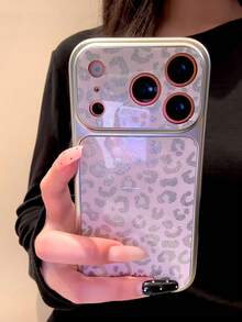 甜酷 Ins 風閃粉電鍍豹紋手機殼，適用於 Apple 17 Pro Max、16 Pro、15、17 Pro、15 Pro、18 Pro Max，全包防震手機保護殼，女款 - 白色 - 查看 5