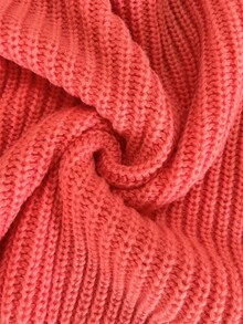 Women's Ruffle Collar Fabric-Covered Button Lantern Sleeve Loose Knit Cardigan – Simple Casual Versatile Fall Winter Daily Wear Sweater - Hot Pink - View 6