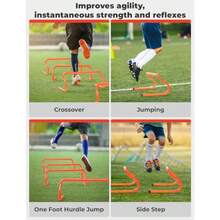 Agility Hurdles 8" Speed Agility Training Hurdles, Detachable Sturdy Hurdles Training Equipment Set With Carry Bag For,Athletes, Soccer, Basketball - 5 Pack - View 5