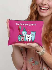 Funny Dental Care Makeup Bag - "Dental Care Supplies" Makeup Bag, Cute Cartoon Dental Care Makeup Bag, Portable Travel Toiletry Bag With Zipper, Makeup Bag For Dental Hygiene Products, Funny Oral Care Storage Bag Suitable For Women And Men, Can Hold Toothbrush, Toothpaste, Etc. - Imaginative And Educational Design - Perfect For Travel, Beach, Commute, Ideal Gift For Dental Hygiene Professionals And Travel Enthusiasts - Multicolor - View 13