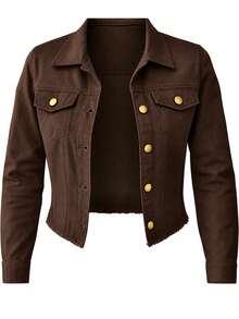 Women Denim Jackets & Coats - Coffee Jacket - View 1