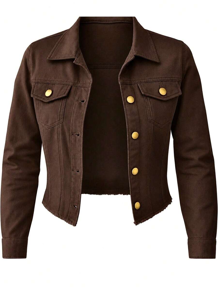 Women Denim Jackets & Coats - Coffee Jacket - View 1