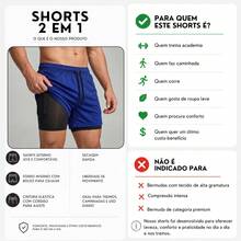 2-In-1 Double Sports Dry Fit Shorts With Pocket Gym Shorts Sports Shorts - 寶藍色 - 查看 3