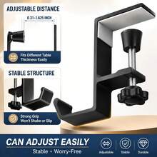 1pc Adjustable Desk Edge Hook - High Load Capacity, Durable, Multi-Functional Storage For Backpack, Water Bottle - Easy To Install, Headphone Holder, Suitable For Office, Computer, Student Desk, Craft Table - Grey - View 6