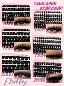 Asiteo 1055pcs Large Capacity Eyelash Book, 4-In-1 Eyelashes, 100D-200D/Pointed Natural & Voluminous Style, Korean/Medusa/Angel/Fairy Lash Clusters, D Curl, Beginner Starter Kit, Easy DIY Wear, Suitable For Beginners, Daily Wear, Holidays - D - View 4