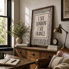 I See London France 黑色幽默浴室語錄裝飾畫，居家裝飾 奇趣風格 極簡藝術 復古條紋 - I See London France - 查看 9