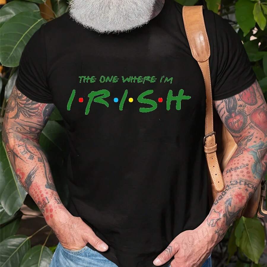 Irish T-Shirts For Men St Patrick's Day Print T-Shirt Mens Sports T-Shirt Street Fashion Short Sleeve Tee Shirt Men Clothing - Shape - View 1