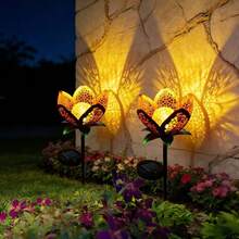 2pcs/Set Solar Powered Tulip Shaped LED Lawn Lights, IP44 Waterproof Outdoor Decorative Lighting, Yard, Garden Ornament, Holiday Atmosphere Lighting, Perfect Gift For Mom, Friends And Family - Tulip Flower Pick - View 9