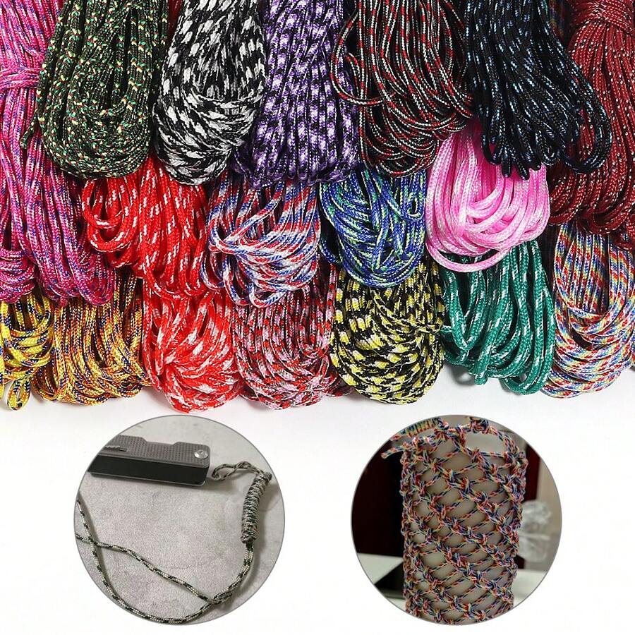 10m/Pack Polyester Camouflage Braided Climbing Rope 2mm, Colorful Nylon Cord DIY Personalized Bracelet, Phone Pendant Accessory Rope, Clothing Belt, Elastic Rope, Bag Pendant, Hand Strap